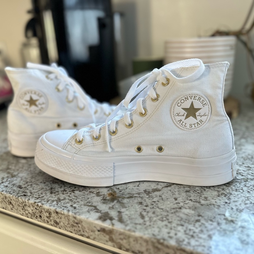 White Platform Converse